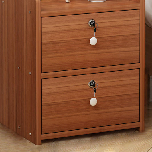 Moderne Schubladen Aufbewahrungsbett Nachttisch Nachahmung Nachttisch mit Schloss