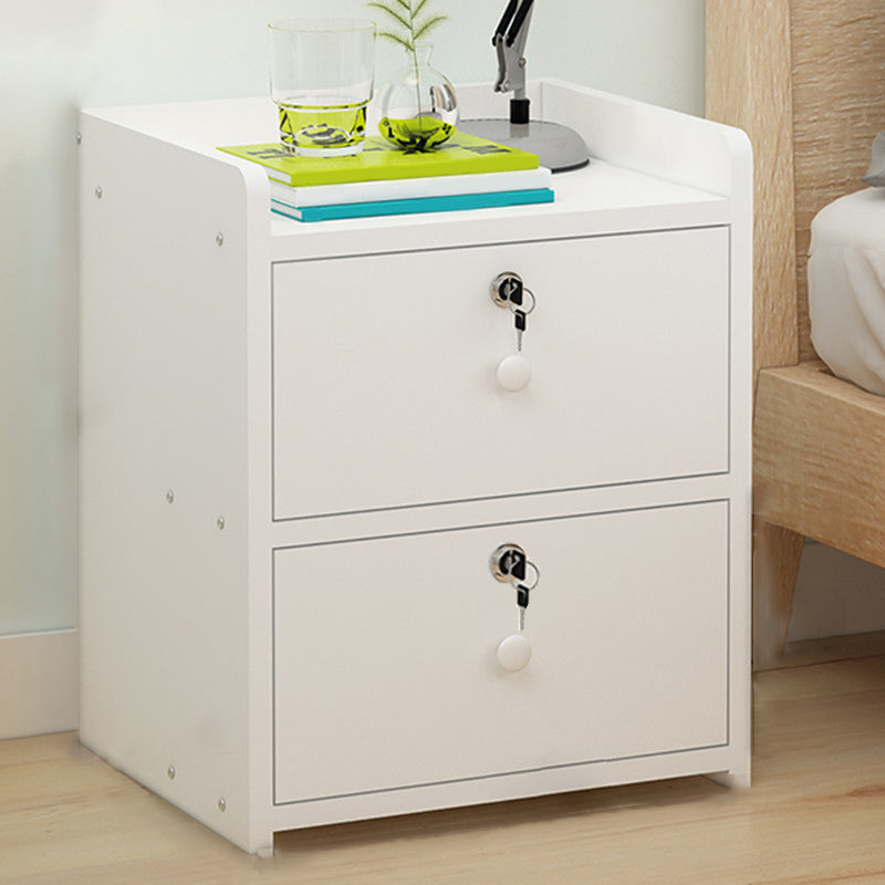 Moderne Schubladen Aufbewahrungsbett Nachttisch Nachahmung Nachttisch mit Schloss