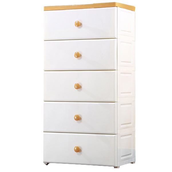 Coffre contemporain 23,6 / 26 pouces de rangement en plastique de large avec des tiroirs pour chambre à coucher