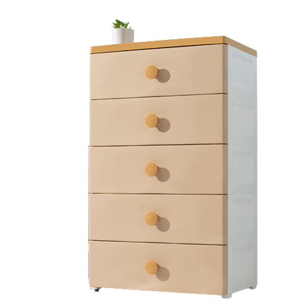 Coffre contemporain 23,6 / 26 pouces de rangement en plastique de large avec des tiroirs pour chambre à coucher