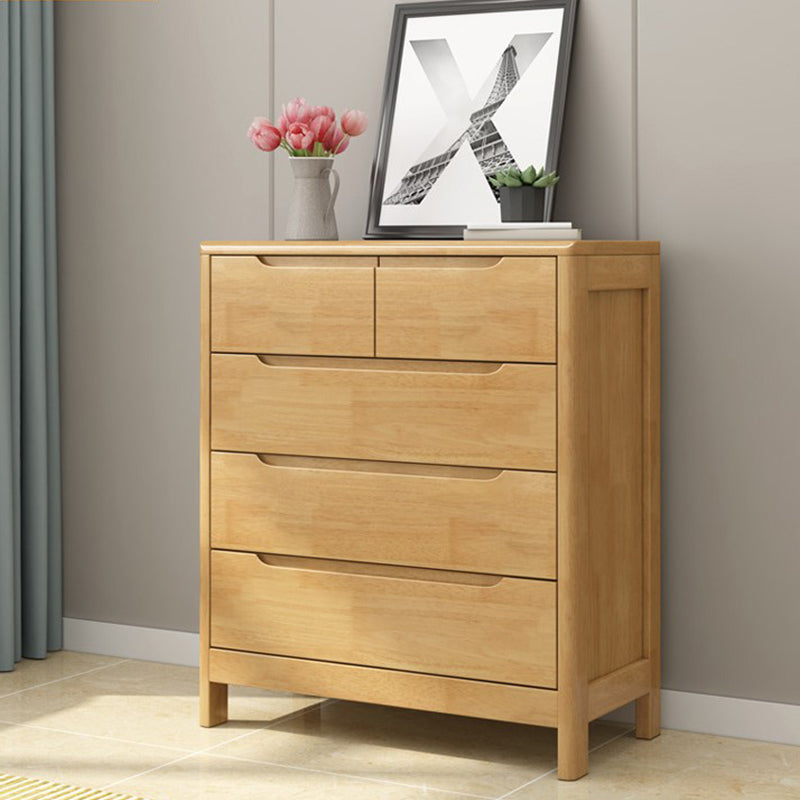 16" W Storage Chest Rubber Wood Storage Chest Dresser with Drawers 31"L x 16"W x 37"H Natural Clearhalo 'Bedroom Furniture' 'Dressers & Chests' 'dressers_chests' 'furn' 'furn_dressers_chests' 'Furniture' 5706104