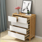 16" W Storage Chest Rubber Wood Storage Chest Dresser with Drawers 31"L x 16"W x 37"H Natural Wood White Clearhalo 'Bedroom Furniture' 'Dressers & Chests' 'dressers_chests' 'furn' 'furn_dressers_chests' 'Furniture' 5706109