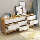 16" W Storage Chest Rubber Wood Storage Chest Dresser with Drawers 59"L x 16"W x 30"H Natural Wood White Clearhalo 'Bedroom Furniture' 'Dressers & Chests' 'dressers_chests' 'furn' 'furn_dressers_chests' 'Furniture' 5706113