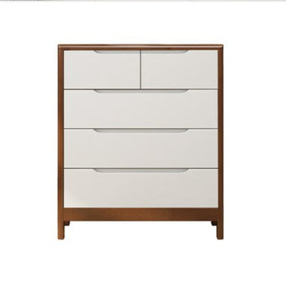 16" W Storage Chest Rubber Wood Storage Chest Dresser with Drawers 31"L x 16"W x 37"H Walnut White Clearhalo 'Bedroom Furniture' 'Dressers & Chests' 'dressers_chests' 'furn' 'furn_dressers_chests' 'Furniture' 5706121