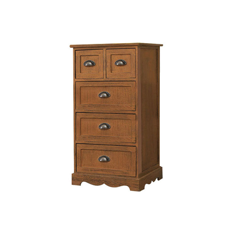 12" W Vintage Vertical Storage Chest Bedroom Solid Wood Lingerie Chest with Drawers