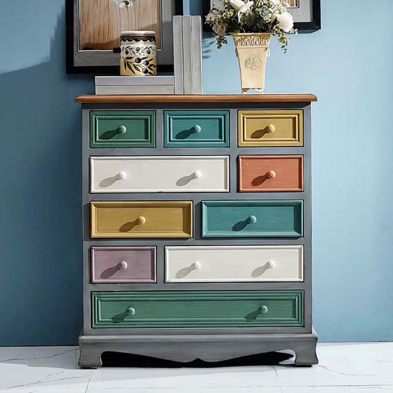 Vintage Storage Chest Bedroom Solid Wood Lingerie Chest with Drawers 34"L x 15"W x 37"H Grey Clearhalo 'Bedroom Furniture' 'Dressers & Chests' 'dressers_chests' 'furn' 'furn_dressers_chests' 'Furniture' 5706234