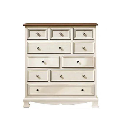 Vintage Storage Chest Bedroom Solid Wood Lingerie Chest with Drawers 34"L x 15"W x 37"H Off-White Clearhalo 'Bedroom Furniture' 'Dressers & Chests' 'dressers_chests' 'furn' 'furn_dressers_chests' 'Furniture' 5706240