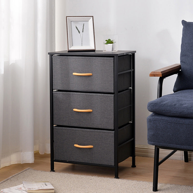 Contemporary Chest Fabric Bins Dresser with Drawers for Home/Office 18"L x 12"W x 27.5" H Dark Gray Clearhalo 'Bedroom Furniture' 'Dressers & Chests' 'dressers_chests' 'furn' 'furn_dressers_chests' 'Furniture' 5706254