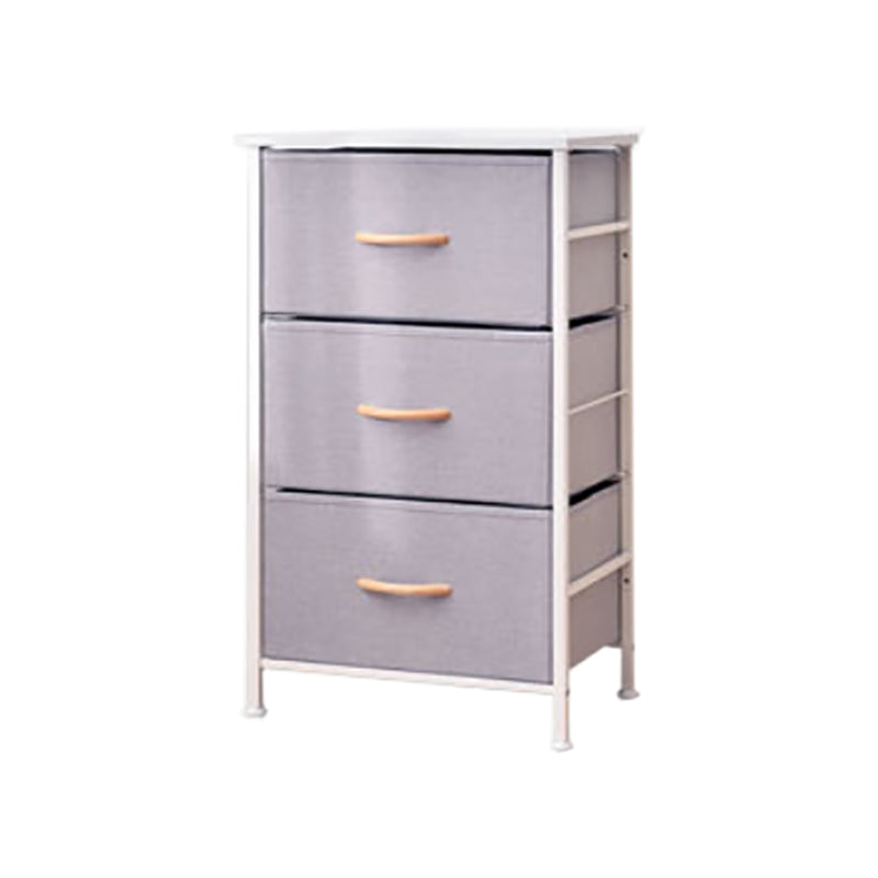 Contemporary Chest Fabric Bins Dresser with Drawers for Home/Office 18"L x 12"W x 27.5" H Light Gray Clearhalo 'Bedroom Furniture' 'Dressers & Chests' 'dressers_chests' 'furn' 'furn_dressers_chests' 'Furniture' 5706256