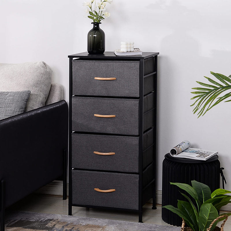 Contemporary Chest Fabric Bins Dresser with Drawers for Home/Office 18"L x 12"W x 37"H Dark Gray Clearhalo 'Bedroom Furniture' 'Dressers & Chests' 'dressers_chests' 'furn' 'furn_dressers_chests' 'Furniture' 5706262