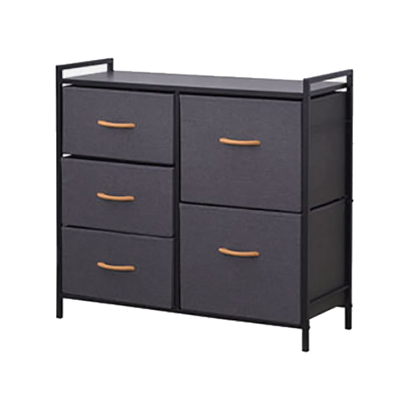 Contemporary Chest Fabric Bins Dresser with Drawers for Home/Office 33"L x 12"W x 30"H Dark Gray Clearhalo 'Bedroom Furniture' 'Dressers & Chests' 'dressers_chests' 'furn' 'furn_dressers_chests' 'Furniture' 5706269