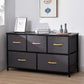 Contemporary Chest Fabric Bins Dresser with Drawers for Home/Office 39"L x 13"W x 22"H Dark Gray Clearhalo 'Bedroom Furniture' 'Dressers & Chests' 'dressers_chests' 'furn' 'furn_dressers_chests' 'Furniture' 5706275