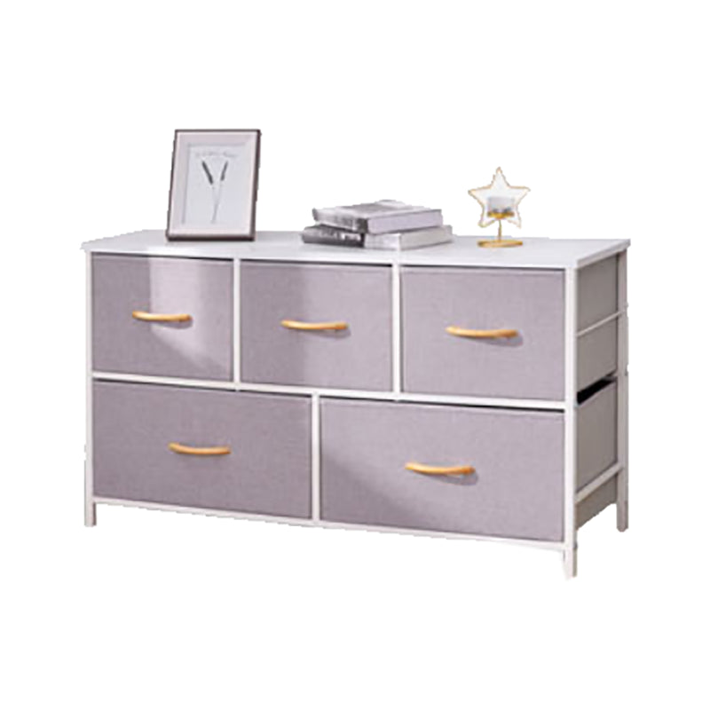 Contemporary Chest Fabric Bins Dresser with Drawers for Home/Office 39"L x 13"W x 22"H Light Gray Clearhalo 'Bedroom Furniture' 'Dressers & Chests' 'dressers_chests' 'furn' 'furn_dressers_chests' 'Furniture' 5706276
