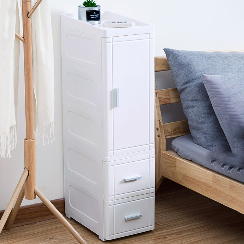 Table de nuit en plastique de 37,4 "H avec 1 porte et 2/3 Drawer