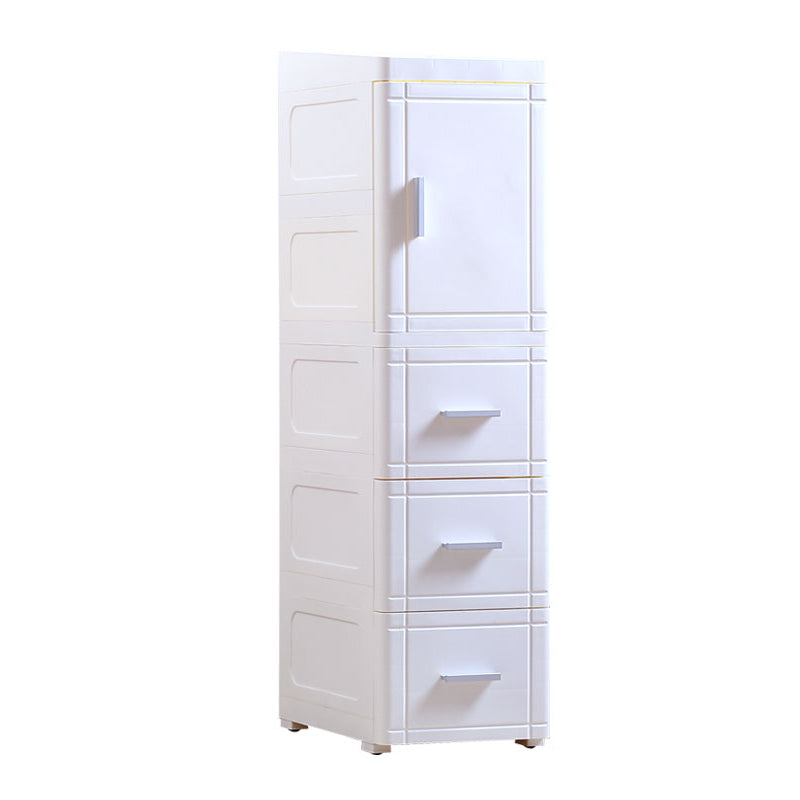 Table de nuit en plastique de 37,4 "H avec 1 porte et 2/3 Drawer