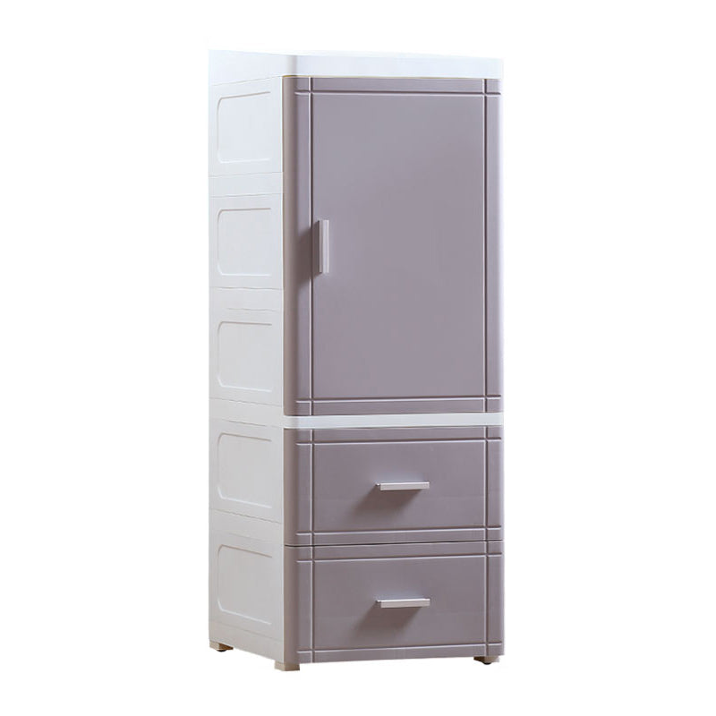 Table de nuit en plastique de 37,4 "H avec 1 porte et 2/3 Drawer