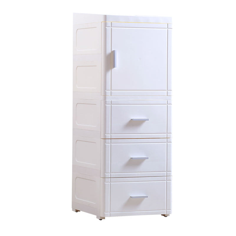 Table de nuit en plastique de 37,4 "H avec 1 porte et 2/3 Drawer