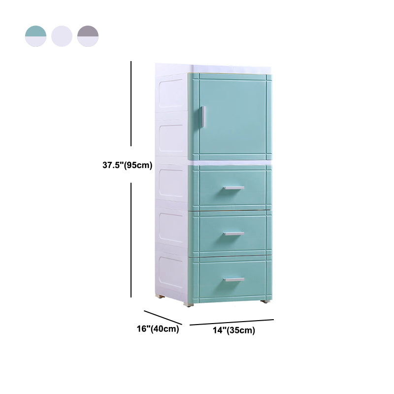 Table de nuit en plastique de 37,4 "H avec 1 porte et 2/3 Drawer