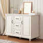 16" W Horizontal Combo Dresser Wooden Storage Chest Dresser with Drawers and Doors 39"L x 16"W x 29"H White Clearhalo 'Bedroom Furniture' 'Dressers & Chests' 'dressers_chests' 'furn' 'furn_dressers_chests' 'Furniture' 5706424