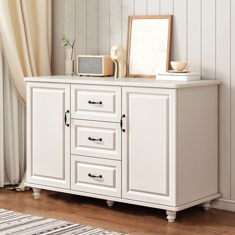 16" W Horizontal Combo Dresser Wooden Storage Chest Dresser with Drawers and Doors 47"L x 16"W x 29"H White Clearhalo 'Bedroom Furniture' 'Dressers & Chests' 'dressers_chests' 'furn' 'furn_dressers_chests' 'Furniture' 5706426