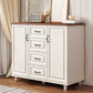 16" W Horizontal Combo Dresser Wooden Storage Chest Dresser with Drawers and Doors 39"L x 16"W x 35"H Walnut White Clearhalo 'Bedroom Furniture' 'Dressers & Chests' 'dressers_chests' 'furn' 'furn_dressers_chests' 'Furniture' 5706439