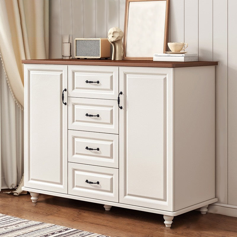 16" W Horizontal Combo Dresser Wooden Storage Chest Dresser with Drawers and Doors 47"L x 16"W x 35"H Walnut White Clearhalo 'Bedroom Furniture' 'Dressers & Chests' 'dressers_chests' 'furn' 'furn_dressers_chests' 'Furniture' 5706440