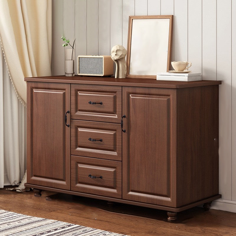 16" W Horizontal Combo Dresser Wooden Storage Chest Dresser with Drawers and Doors 47"L x 16"W x 29"H Nut-Brown Clearhalo 'Bedroom Furniture' 'Dressers & Chests' 'dressers_chests' 'furn' 'furn_dressers_chests' 'Furniture' 5706441