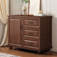 16" W Horizontal Combo Dresser Wooden Storage Chest Dresser with Drawers and Doors 31"L x 16"W x 29"H Nut-Brown Clearhalo 'Bedroom Furniture' 'Dressers & Chests' 'dressers_chests' 'furn' 'furn_dressers_chests' 'Furniture' 5706443