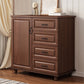 16" W Horizontal Combo Dresser Wooden Storage Chest Dresser with Drawers and Doors 31"L x 16"W x 35"H Nut-Brown Clearhalo 'Bedroom Furniture' 'Dressers & Chests' 'dressers_chests' 'furn' 'furn_dressers_chests' 'Furniture' 5706444