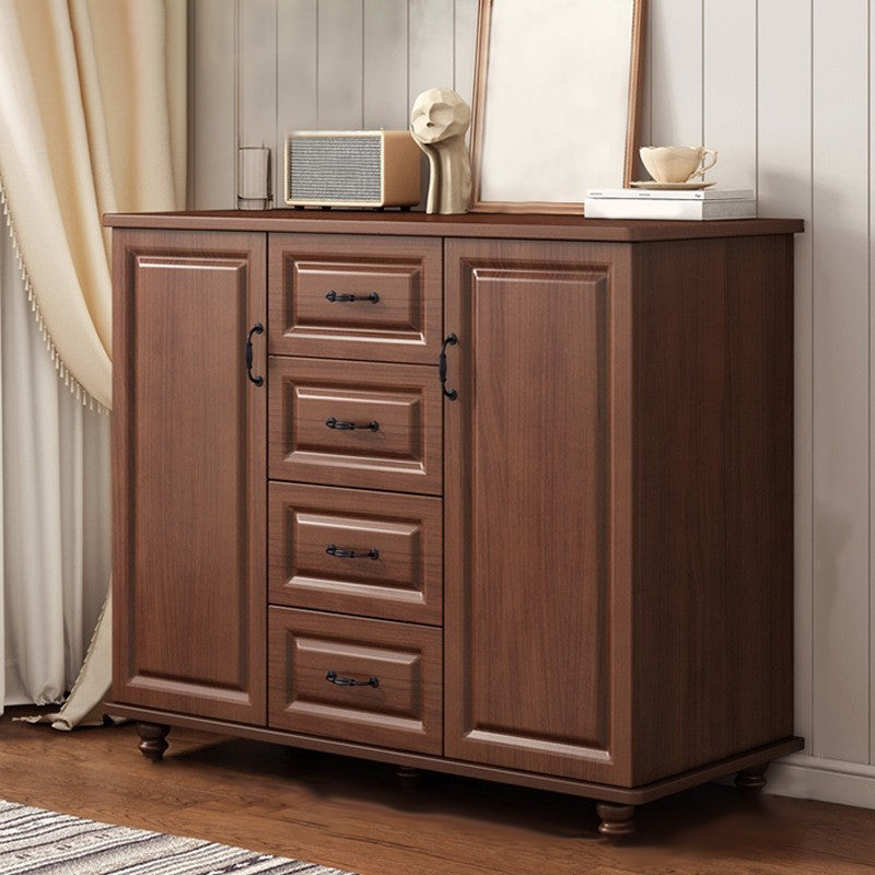 16" W Horizontal Combo Dresser Wooden Storage Chest Dresser with Drawers and Doors 39"L x 16"W x 35"H Nut-Brown Clearhalo 'Bedroom Furniture' 'Dressers & Chests' 'dressers_chests' 'furn' 'furn_dressers_chests' 'Furniture' 5706445