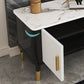 Witte stenen top tv-kast luxueuze 1-open plank tv-standconsole met kasten