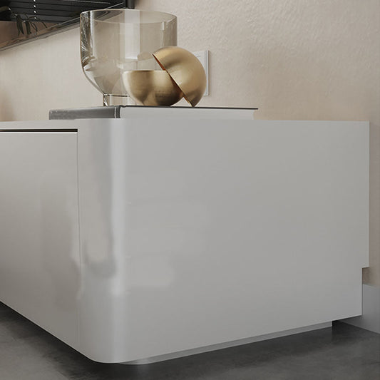 Contemporary Wood TV Stand 3 Drawers and Open Shelf TV Cabinet in White Clearhalo 'furn' 'furn_tv_stands_entertainment_centers' 'Furniture' 'Living Room Furniture' 'TV Stands & Entertainment Centers' 'TV Stands & Media Storage Furniture' 'tv_stands_entertainment_centers' 5706550