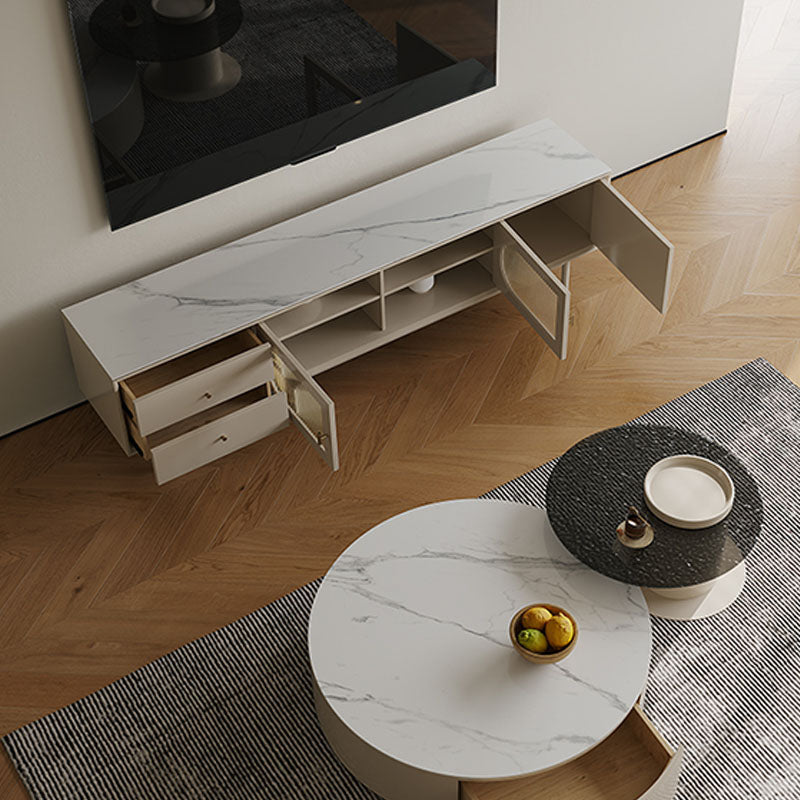 Console porta TV in legno Porta TV moderno con cassetti