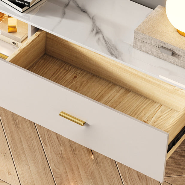 Stand contemporáneo de medios de televisión con cajones consola de medios flotantes