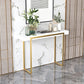 Console di console rettangolo in marmo glam