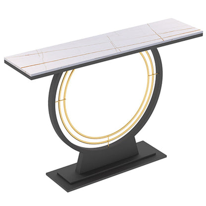 Tabella della console di pietra 31.49 "Tabella del rettangolo di rettangolo ad alta resistenza graffiata