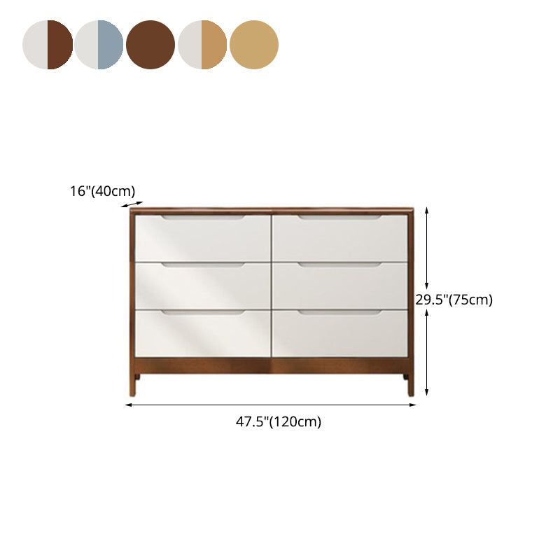 Commode de rangement en bois massif avec tiroirs, l 16 po