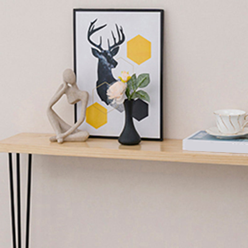 Divano moderno della metà del secolo Tavolo da 31,5 "H tavolo da console in legno massiccio con gambe metalliche