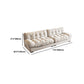 Contemporary Armless Settee Tufted Split-Back White Velvet Sofa