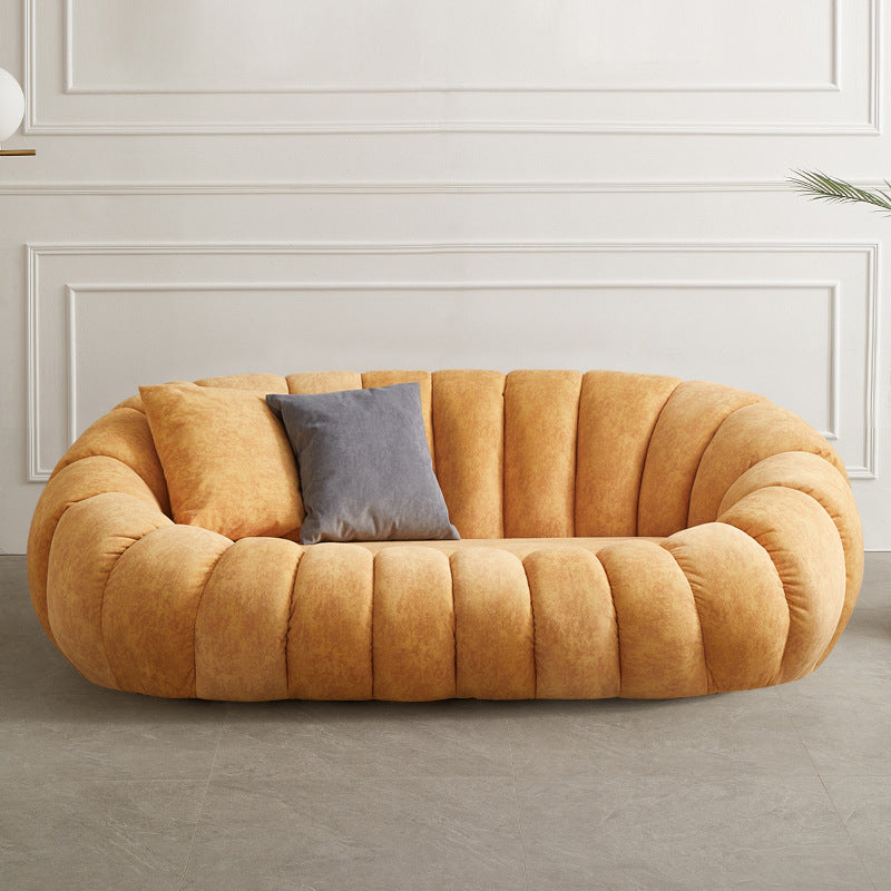 Modern Style Living Room Seating 3 Seater Tight Back Tuxedo Arm Sofa Yellow Polyester Blend Clearhalo 'furn' 'furn_sofas' 'Furniture' 'Living Room Furniture' 'Sofa' 'sofas' 5707257