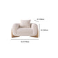 Sala de estar de estilo moderno loveseat de brazo de esmoquin apretado asiento trasero