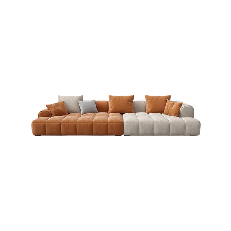 Moderne stijl sofa suède materiaal ingebed armleuning kussen achterbank bede