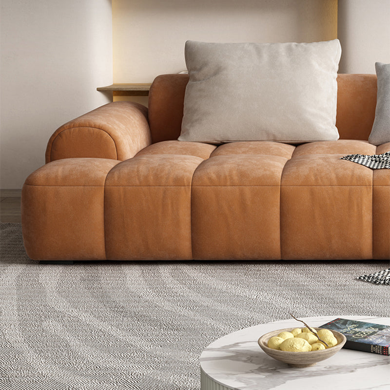 Moderne stijl sofa suède materiaal ingebed armleuning kussen achterbank bede