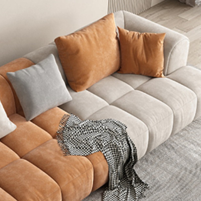 Moderne stijl sofa suède materiaal ingebed armleuning kussen achterbank bede