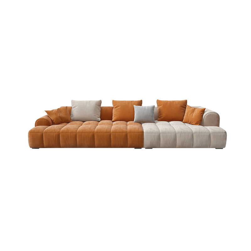 Moderne stijl sofa suède materiaal ingebed armleuning kussen achterbank bede