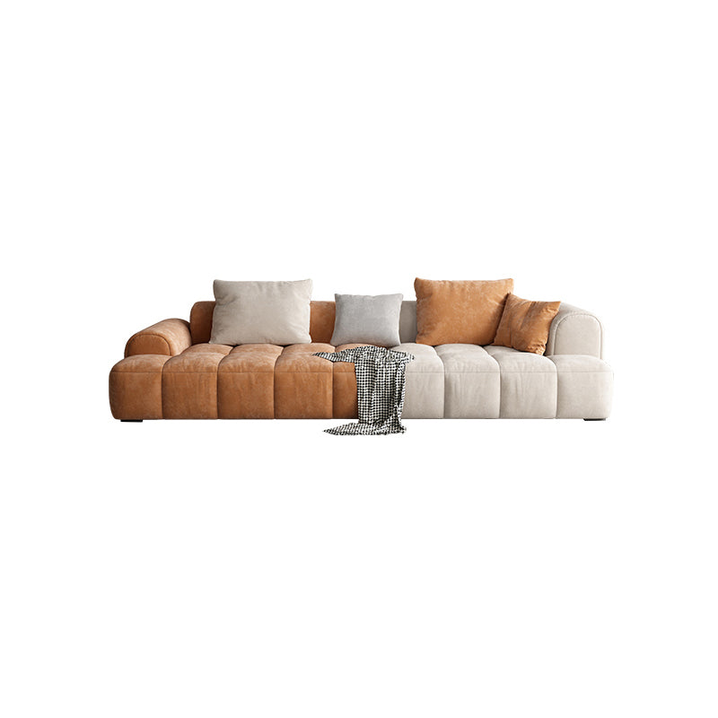 Moderne stijl sofa suède materiaal ingebed armleuning kussen achterbank bede