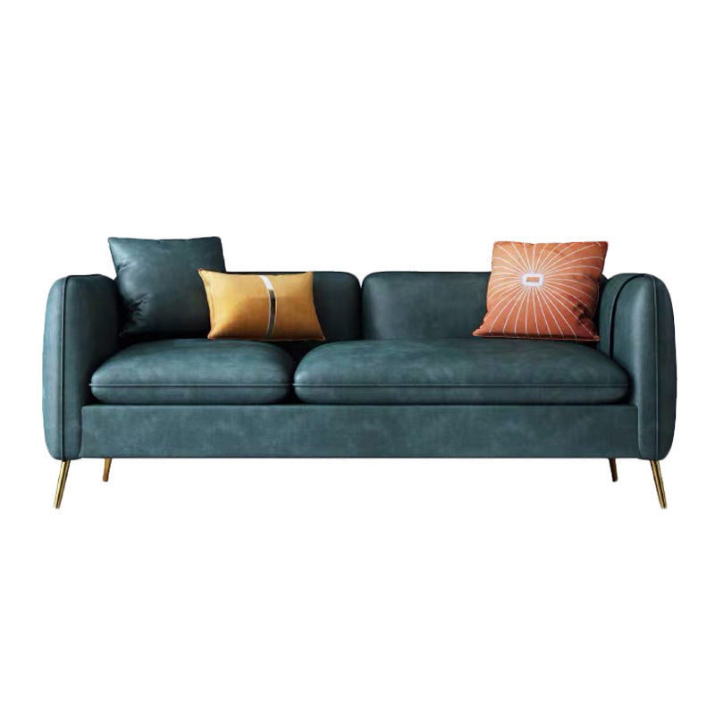 Contemporary 28.3" H Faux Leather Tuxedo Arm Sofa For Living Room