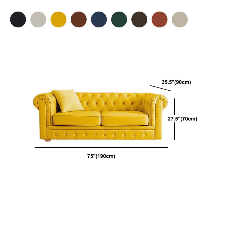 27,6 "H Faux Leder Rolled Arm Chesterfield Sofa für Wohnzimmer