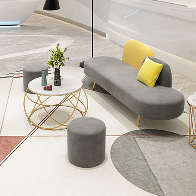 Sofa sans bras moderne de 30,70 "de largeur standard en velours de large pour le salon