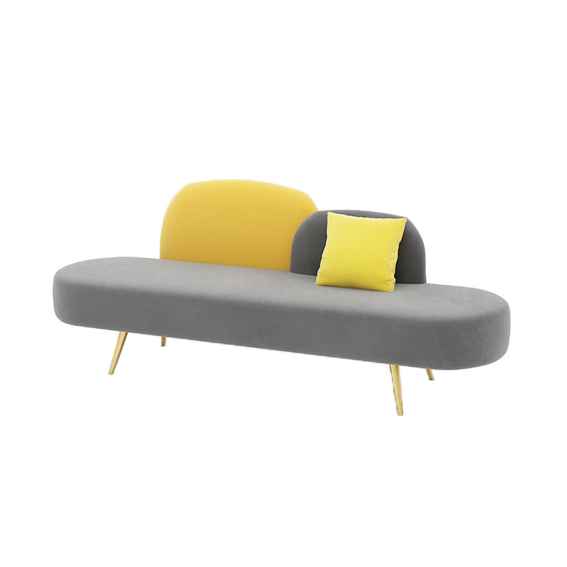 Sofa sans bras moderne de 30,70 "de largeur standard en velours de large pour le salon